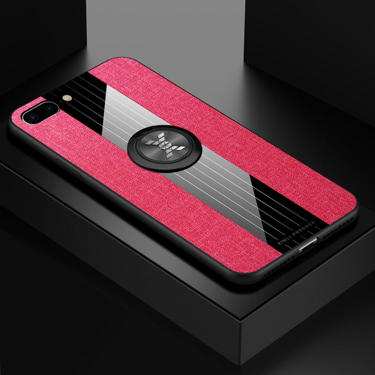 XINLI Stitching Cloth Textue Shockproof TPU Protective Case with Ring Holder, For iPhone 8 / 7, For iPhone 8 Plus / 7 Plus, For iPhone X / XS, For iPhone XR