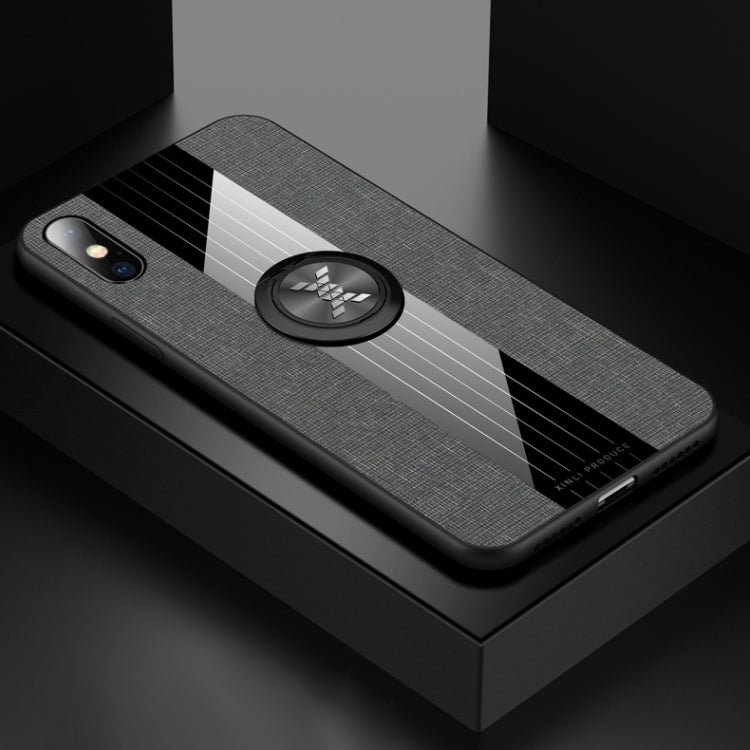 XINLI Stitching Cloth Textue Shockproof TPU Protective Case with Ring Holder, For iPhone 8 / 7, For iPhone 8 Plus / 7 Plus, For iPhone X / XS, For iPhone XR