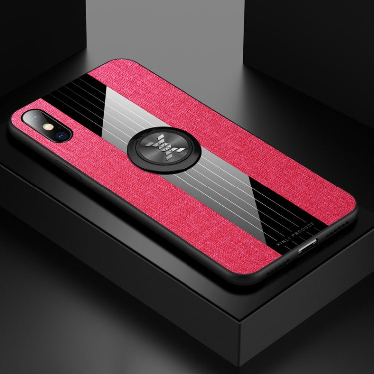 XINLI Stitching Cloth Textue Shockproof TPU Protective Case with Ring Holder, For iPhone 8 / 7, For iPhone 8 Plus / 7 Plus, For iPhone X / XS, For iPhone XR