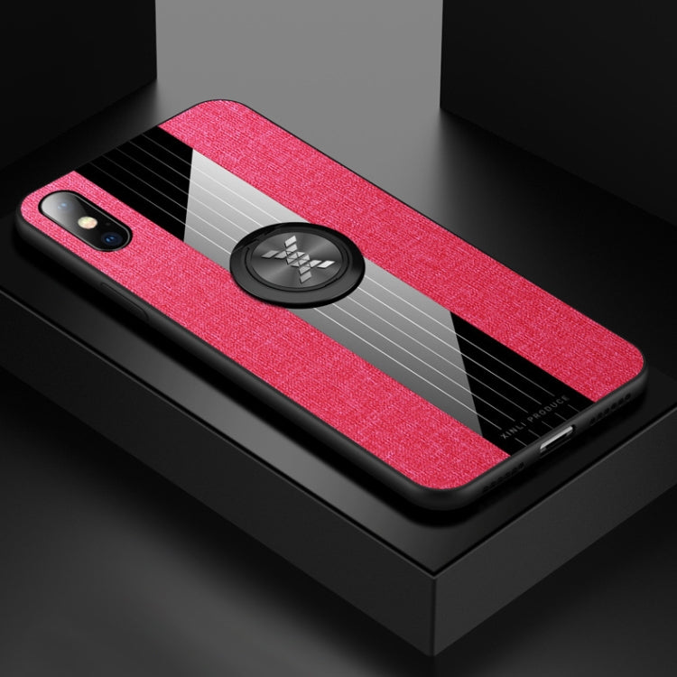 XINLI Stitching Cloth Textue Shockproof TPU Protective Case with Ring Holder, For iPhone 8 / 7, For iPhone 8 Plus / 7 Plus, For iPhone X / XS, For iPhone XR