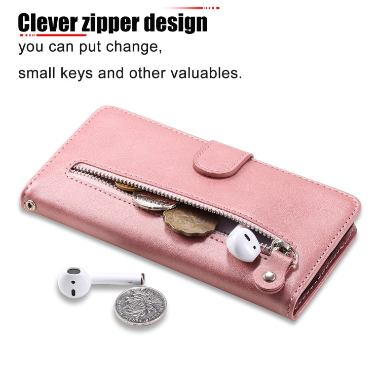 Fashion Calf Texture Zipper Horizontal Flip Leather Case with Holder & Card Slots & Wallet, For OPPO F17 Pro / A93, For OPPO Realme 5 / 5s / C3, For Google Pixel 4a 4G, For Google Pixel 5 XL / Pixel 4a 5G