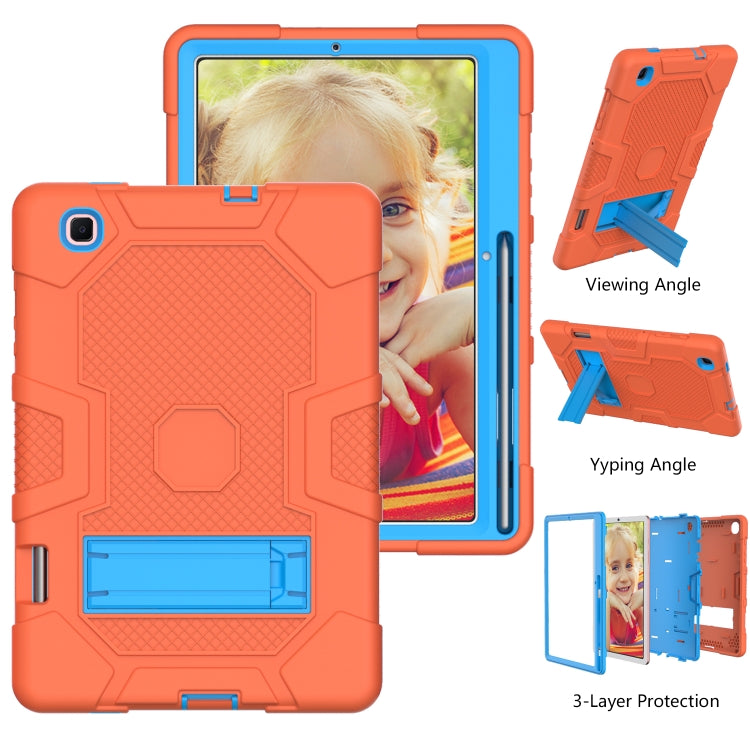 Contrast Color Robot Shockproof Silicone + PC Protective Case with Holder, For Samsung Galaxy Tab S6 Lite P610, For iPad 9.7 (2018 / 2017), For iPad Air 2022 / 2020 10.9 inch