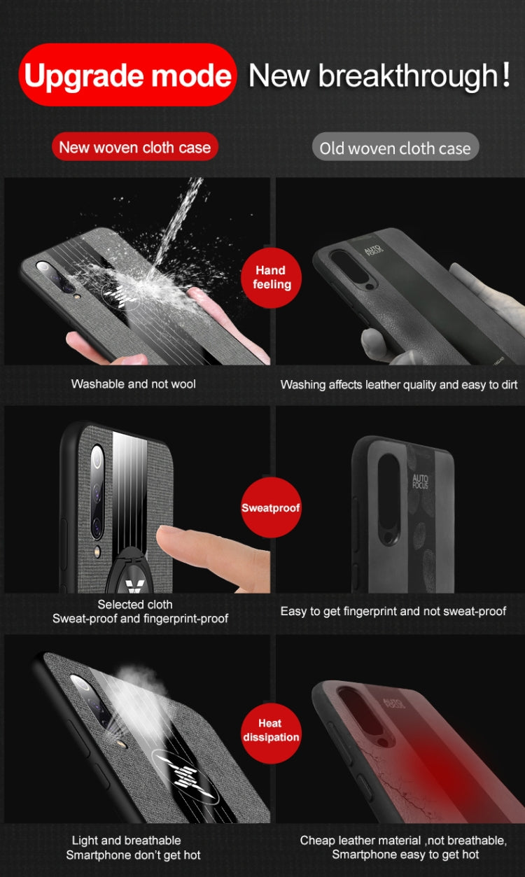 XINLI Stitching Cloth Textue Shockproof TPU Protective Case, For Xiaomi Mi 9 SE, For Xiaomi Mi CC9, For Xiaomi Mi CC9e, For Xiaomi Mi 8 Lite