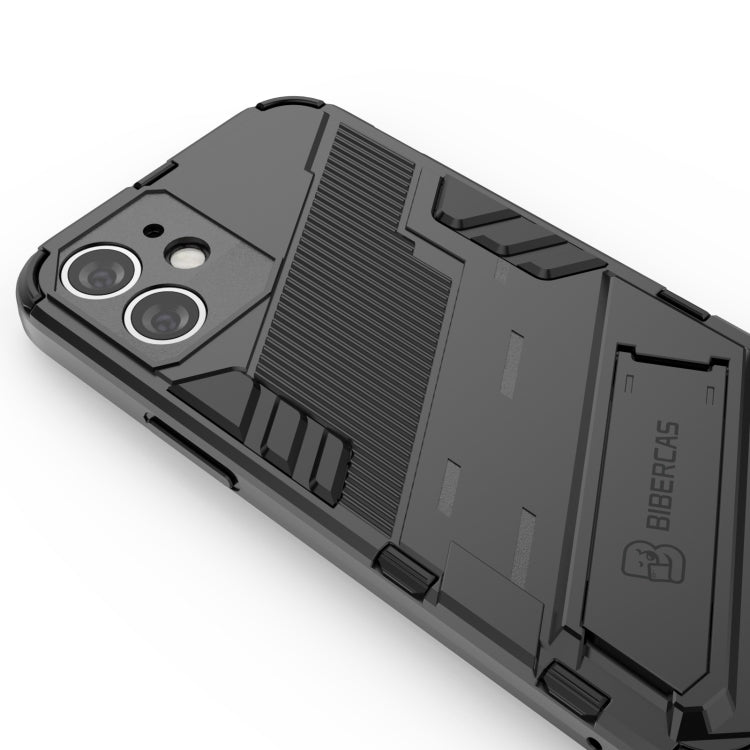 Punk Armor 2 in 1 PC + TPU Shockproof Case with Invisible Holder, For iPhone 12 mini, For iPhone 12, For iPhone 12 Pro