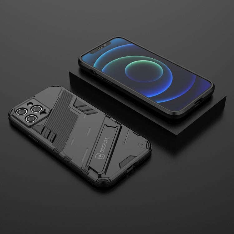 Punk Armor 2 in 1 PC + TPU Shockproof Case with Invisible Holder, For iPhone 12 Pro Max, For iPhone 11 Pro, For iPhone 11