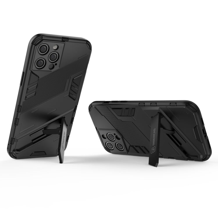 Punk Armor 2 in 1 PC + TPU Shockproof Case with Invisible Holder, For iPhone 12 Pro Max, For iPhone 11 Pro, For iPhone 11