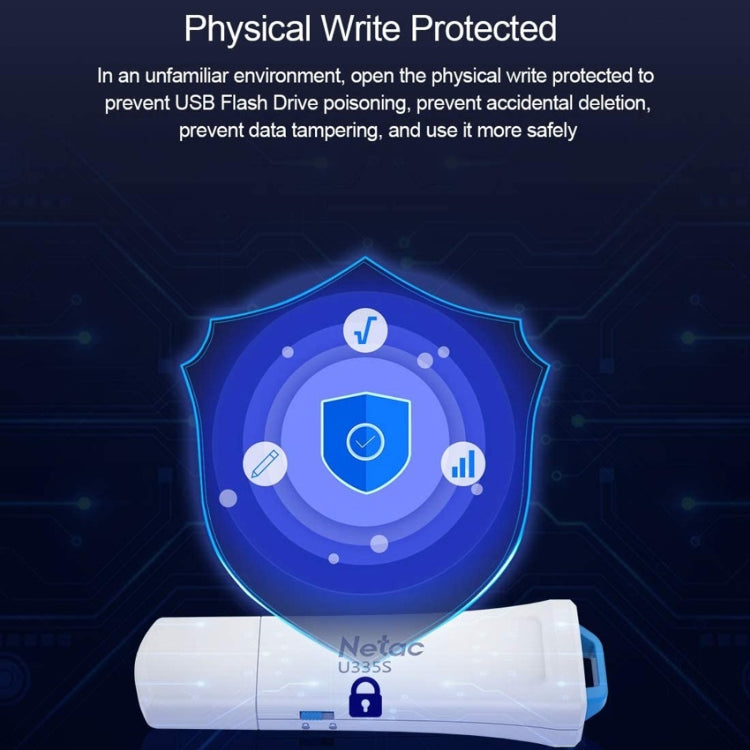 Netac U335S USB 3.0 High Speed Antivirus Write Protection USB Flash Drives U Disk, 128GB