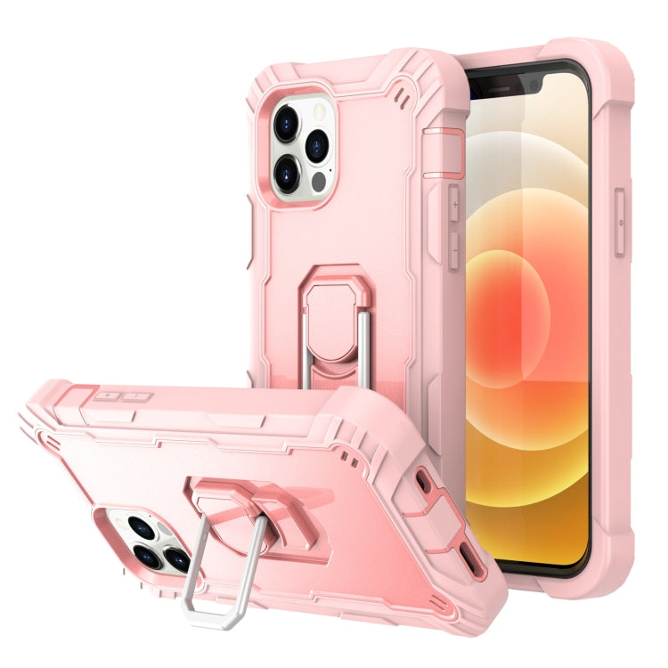 PC + Rubber 3-layers Shockproof Protective Case with Rotating Holder, For iPhone 12 Mini, For iPhone 12 / 12 Pro