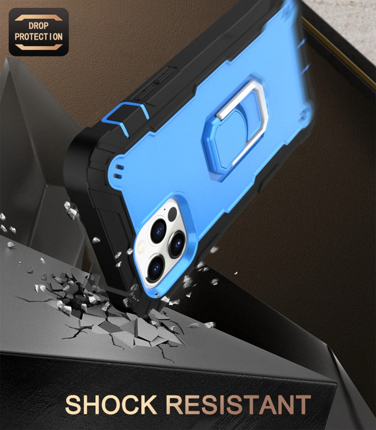 PC + Rubber 3-layers Shockproof Protective Case with Rotating Holder, For iPhone 12 Pro Max