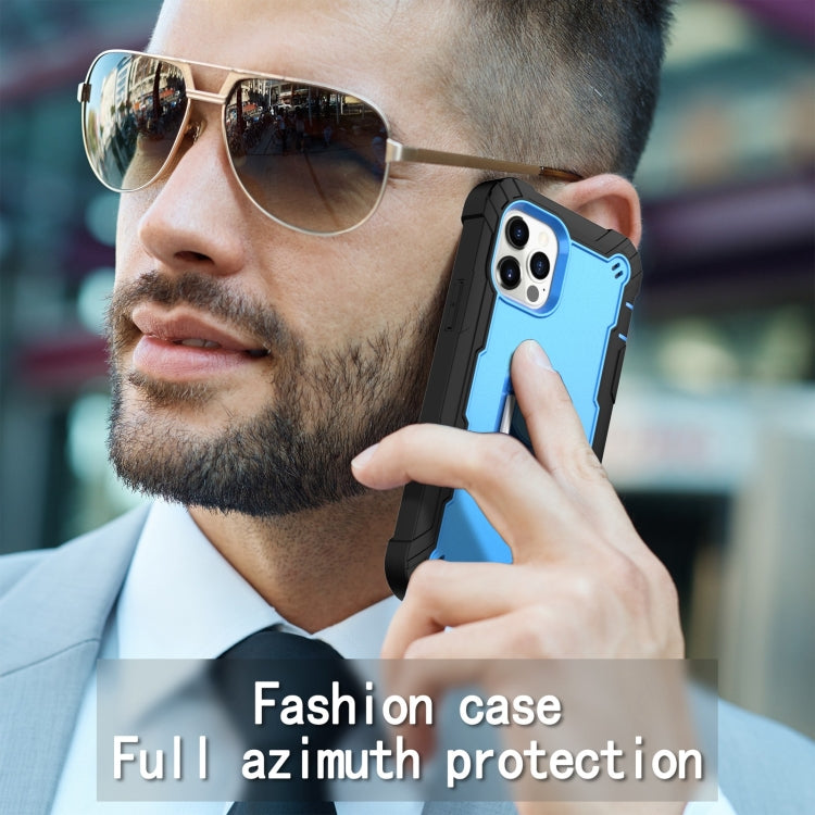 PC + Rubber 3-layers Shockproof Protective Case with Rotating Holder, For iPhone 12 Pro Max
