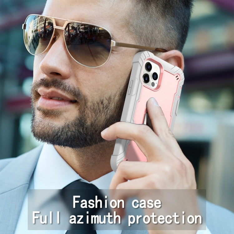 PC + Rubber 3-layers Shockproof Protective Case with Rotating Holder, For iPhone 12 Pro Max