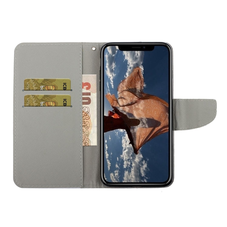 Painted Pattern Horizontal Flip Leathe Case, For iPhone 12/12 Pro