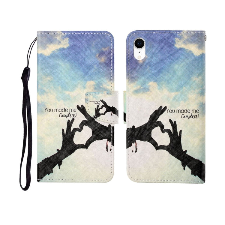 Painted Pattern Horizontal Flip Leathe Case, For iPhone XR