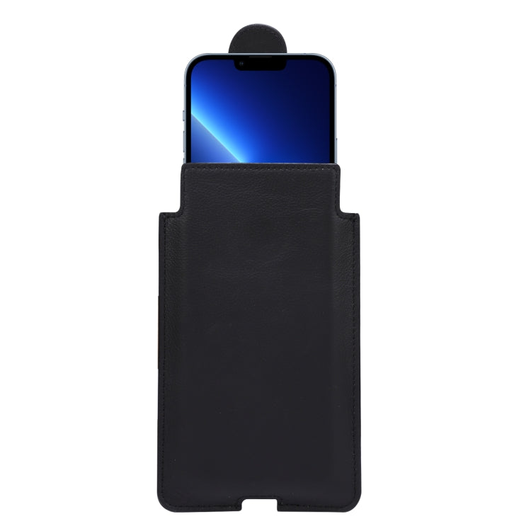 Universal Cow Leather Vertical Mobile Phone Leather Case Waist Bag For 6.1 inch and Below Phones, For 6.1 inch and Below Phones