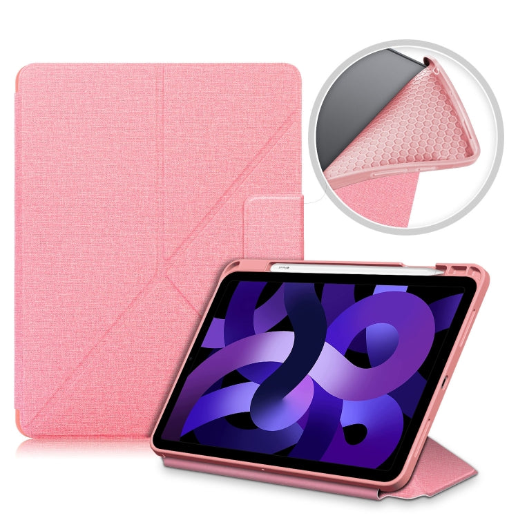 Cloth Texture Multi-folding Horizontal Flip PU Leather Shockproof Case with Holder & Sleep / Wake-up Function, For Samsung Galaxy Tab S8+ / Tab S8 Plus /  Tab S7 FE / Tab S7+ T970 / T975, For Samsung Galaxy Tab S8 / Galaxy Tab S7 T870...