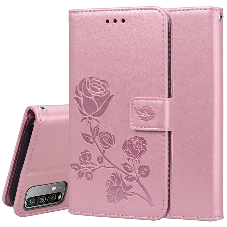 Rose Embossed Horizontal Flip PU Leather Case with Holder & Card Slots & Wallet, For Xiaomi Poco M3