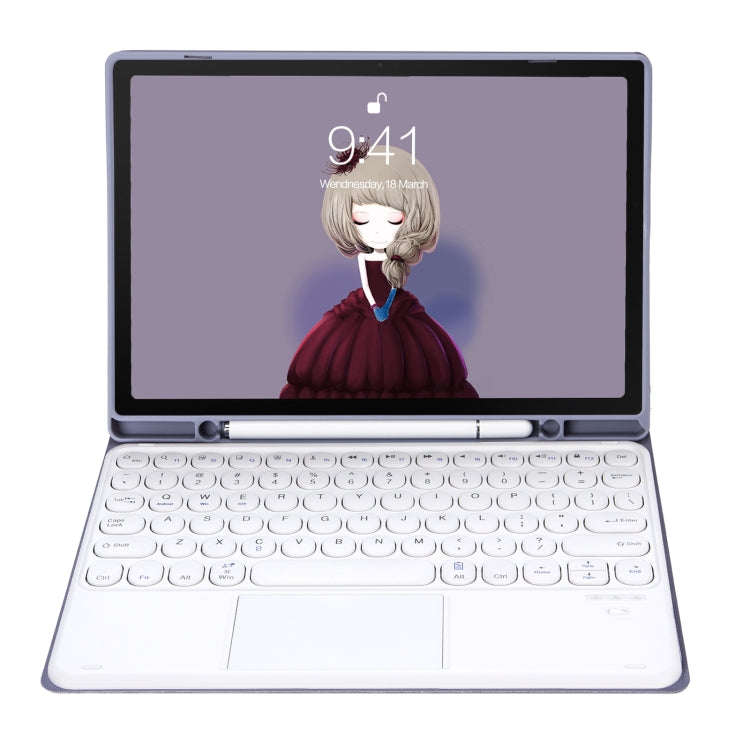 YT098B-A Detachable Candy Color Skin Feel Texture Round Keycap Bluetooth Keyboard Leather Case with Touch Control For iPad Air 11 2024 / 2025 / Air 4 10.9 2020 / Air 5 10.9 2022 (Purple), For  iPad Air 11 2024 / 2025 / Air 4 10.9 2020 / Air 5 10.9 2022...