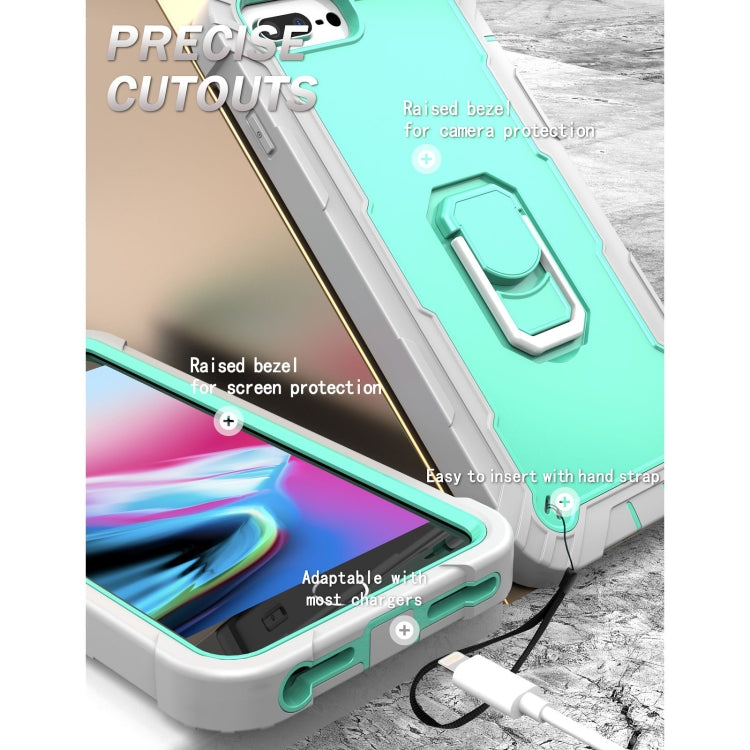 PC + Rubber 3-layers Shockproof Protective Case with Rotating Holder, For iPhone 8 Plus / 7 Plus, For iPhone 11