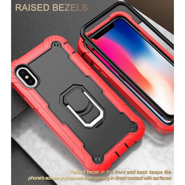PC + Rubber 3-layers Shockproof Protective Case with Rotating Holder, For iPhone SE 2022 / SE 2020 / 8 / 7, For iPhone XS / X