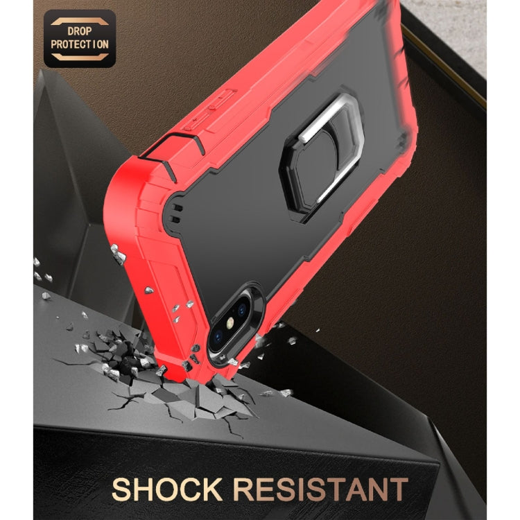 PC + Rubber 3-layers Shockproof Protective Case with Rotating Holder, For iPhone SE 2022 / SE 2020 / 8 / 7, For iPhone XS / X