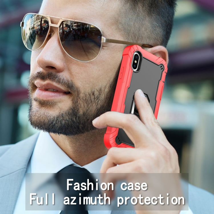PC + Rubber 3-layers Shockproof Protective Case with Rotating Holder, For iPhone SE 2022 / SE 2020 / 8 / 7, For iPhone XS / X