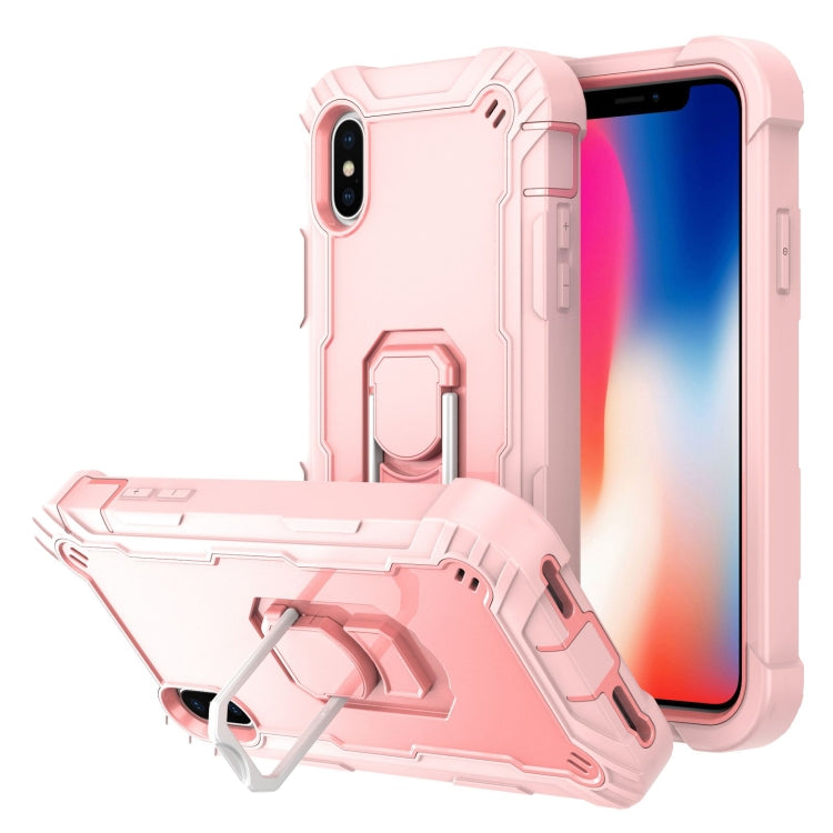 PC + Rubber 3-layers Shockproof Protective Case with Rotating Holder, For iPhone SE 2022 / SE 2020 / 8 / 7, For iPhone XS / X