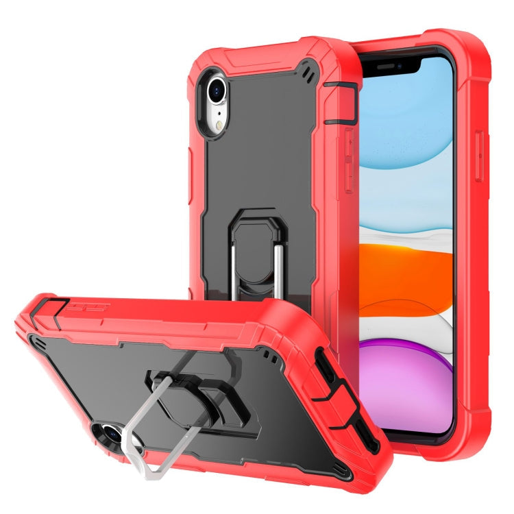PC + Rubber 3-layers Shockproof Protective Case with Rotating Holder, For iPhone SE 2022 / SE 2020 / 8 / 7, For iPhone XS / X
