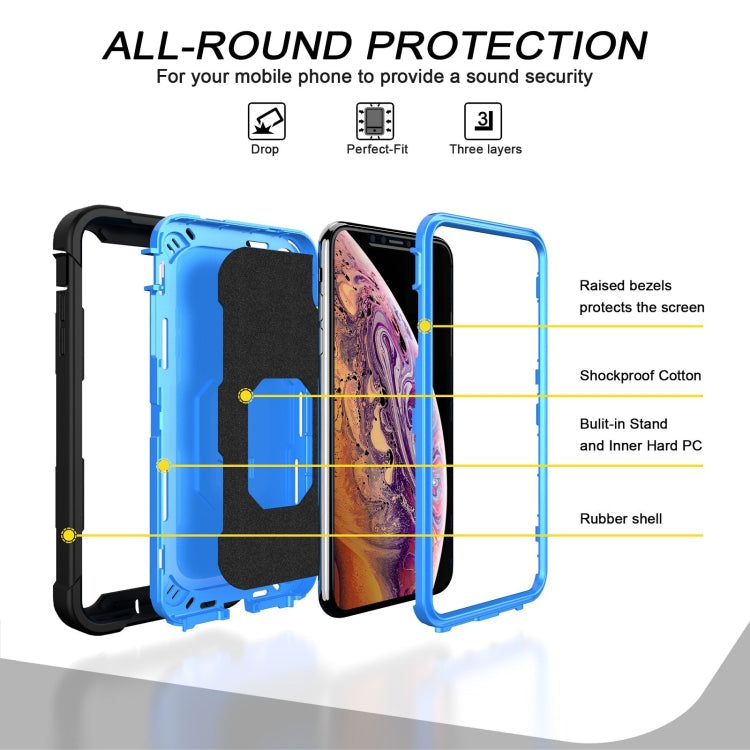 PC + Rubber 3-layers Shockproof Protective Case with Rotating Holder, For iPhone XR, For iPhone XS Max