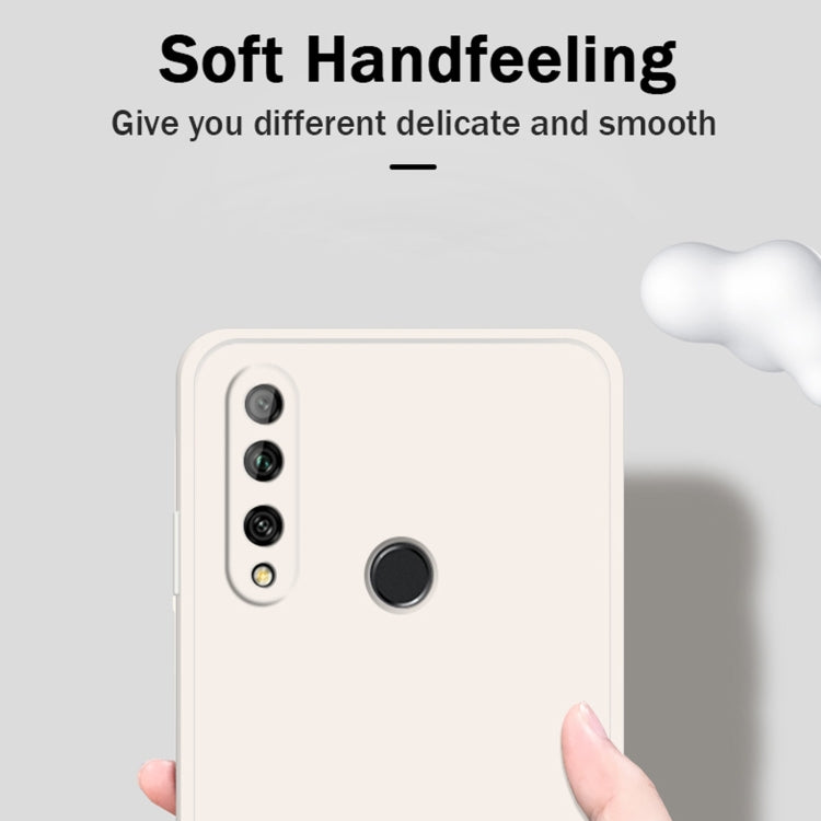 Solid Color Liquid Silicone Straight Edge Dropproof Full Coverage Protective Case, For Huawei Enjoy 10 Plus, For Huawei Enjoy 10s