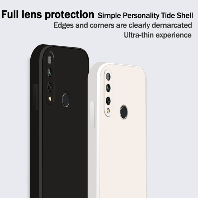 Solid Color Liquid Silicone Straight Edge Dropproof Full Coverage Protective Case, For Huawei Enjoy 10 Plus, For Huawei Enjoy 10s