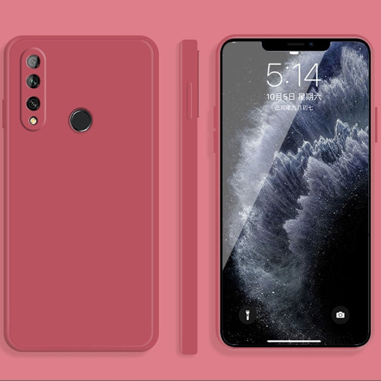 Solid Color Liquid Silicone Straight Edge Dropproof Full Coverage Protective Case, For Huawei Enjoy 10 Plus, For Huawei Enjoy 10s