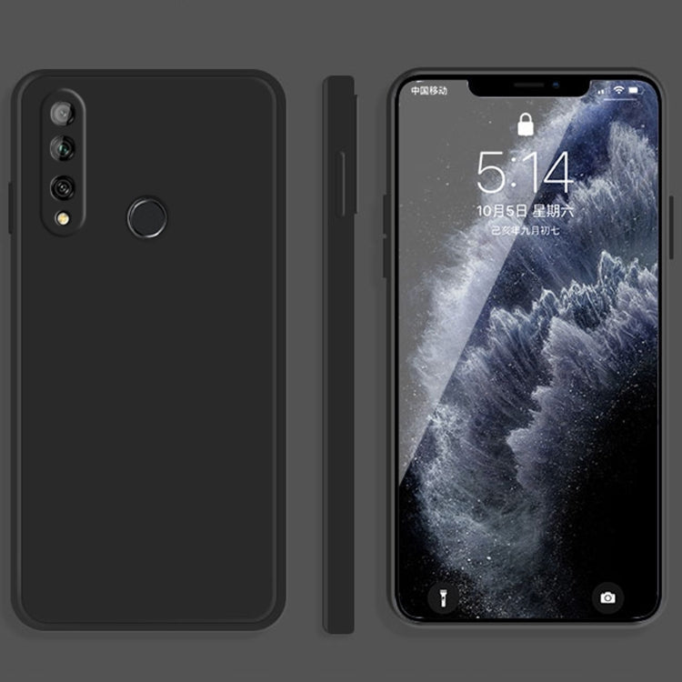 Solid Color Liquid Silicone Straight Edge Dropproof Full Coverage Protective Case, For Huawei Enjoy 10 Plus, For Huawei Enjoy 10s