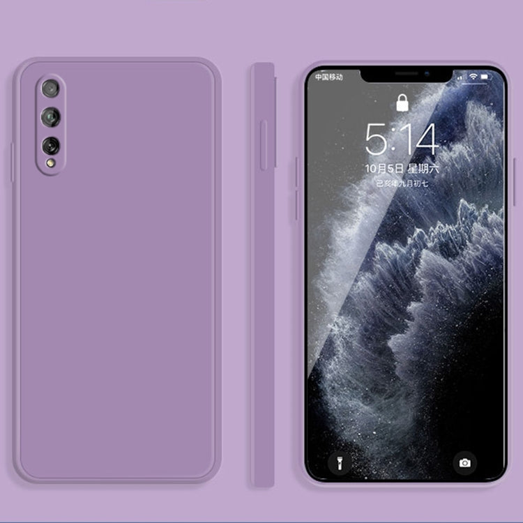 Solid Color Liquid Silicone Straight Edge Dropproof Full Coverage Protective Case, For Huawei Enjoy 10 Plus, For Huawei Enjoy 10s