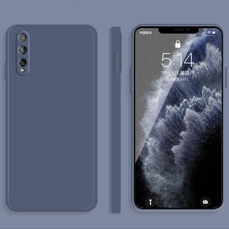 Solid Color Liquid Silicone Straight Edge Dropproof Full Coverage Protective Case, For Huawei Enjoy 10 Plus, For Huawei Enjoy 10s