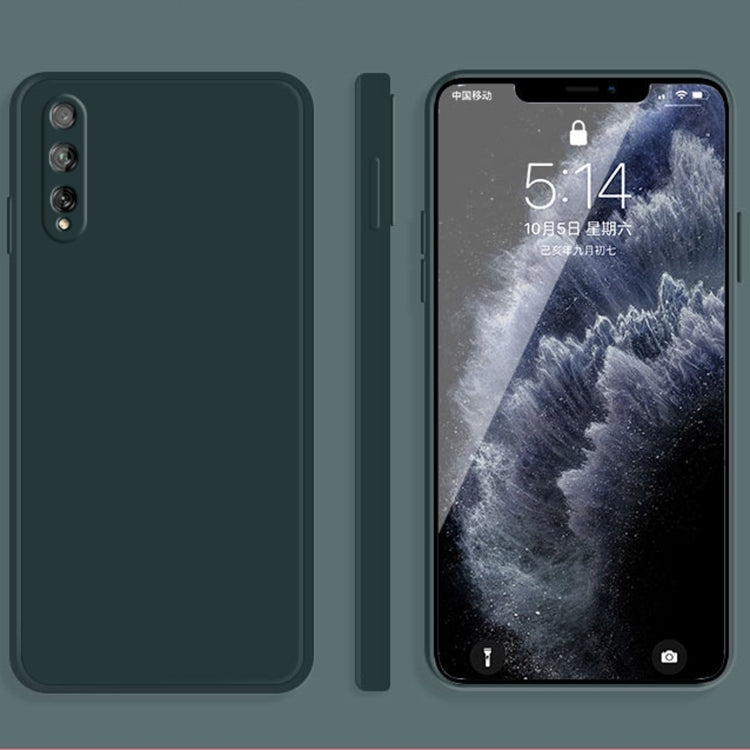 Solid Color Liquid Silicone Straight Edge Dropproof Full Coverage Protective Case, For Huawei Enjoy 10 Plus, For Huawei Enjoy 10s