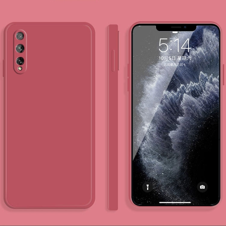 Solid Color Liquid Silicone Straight Edge Dropproof Full Coverage Protective Case, For Huawei Enjoy 10 Plus, For Huawei Enjoy 10s