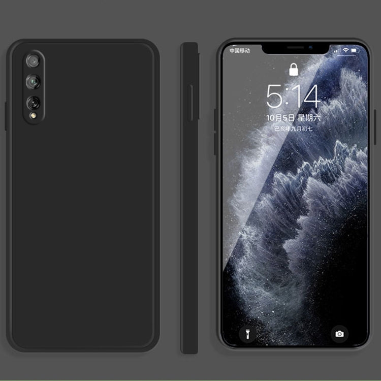 Solid Color Liquid Silicone Straight Edge Dropproof Full Coverage Protective Case, For Huawei Enjoy 10 Plus, For Huawei Enjoy 10s
