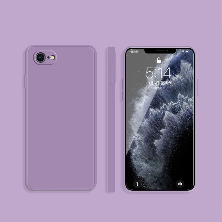 Solid Color Imitation Liquid Silicone Straight Edge Dropproof Full Coverage Protective Case, For iPhone SE 2022 / SE 2020 / 8 / 7, For iPhone 8 Plus / 7 Plus