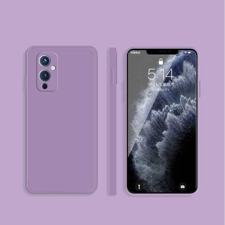 Solid Color Liquid Silicone Straight Edge Dropproof Full Coverage Protective Case, For OnePlus 8T, For OnePlus 9