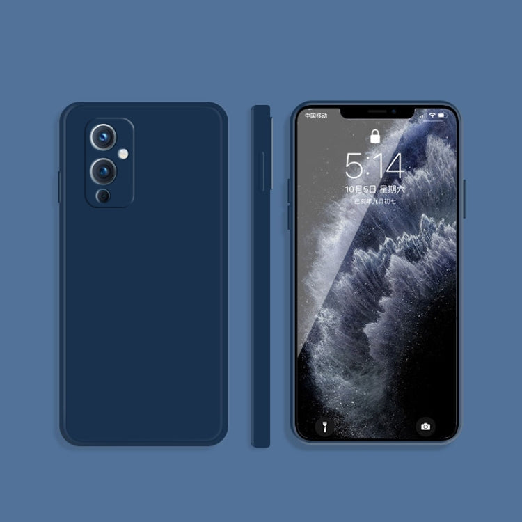 Solid Color Liquid Silicone Straight Edge Dropproof Full Coverage Protective Case, For OnePlus 8T, For OnePlus 9