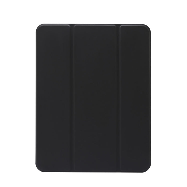 Three-folding Electric Pressed Skin Texture Horizontal Flip Shockproof Transparent TPU + PU Leather Case with Holder & Pen Slot & Sleep / Wake-up Function, For iPad Pro 11 (2021)