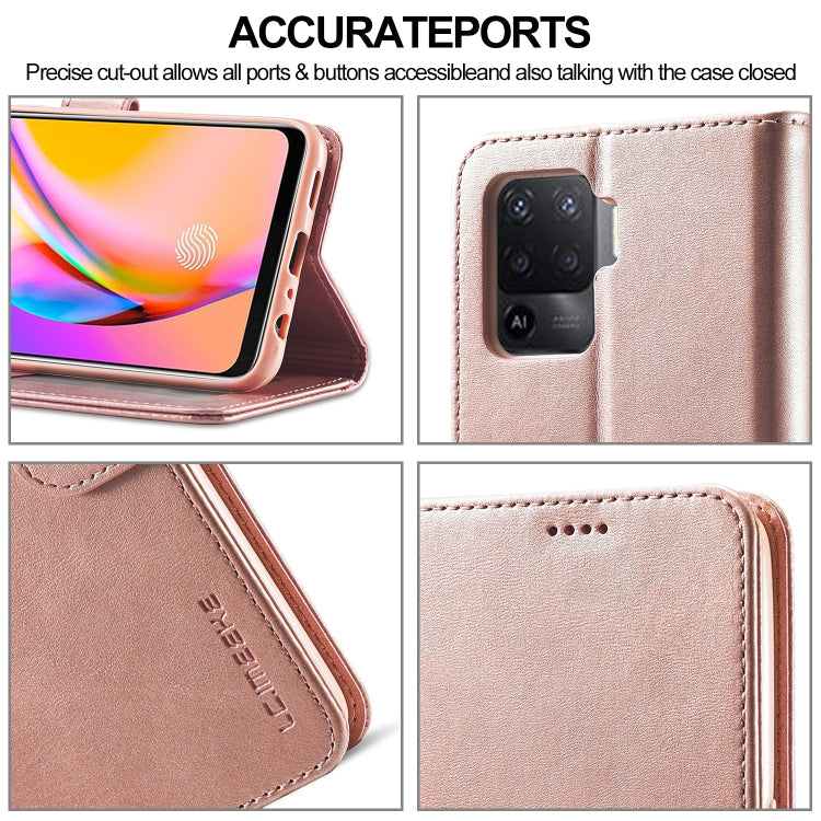 LC.IMEEKE Calf Texture Horizontal Flip Leather Case, with Holder & Card Slots & Wallet, For OPPO F19 Pro/A94 4G/Reno 5F