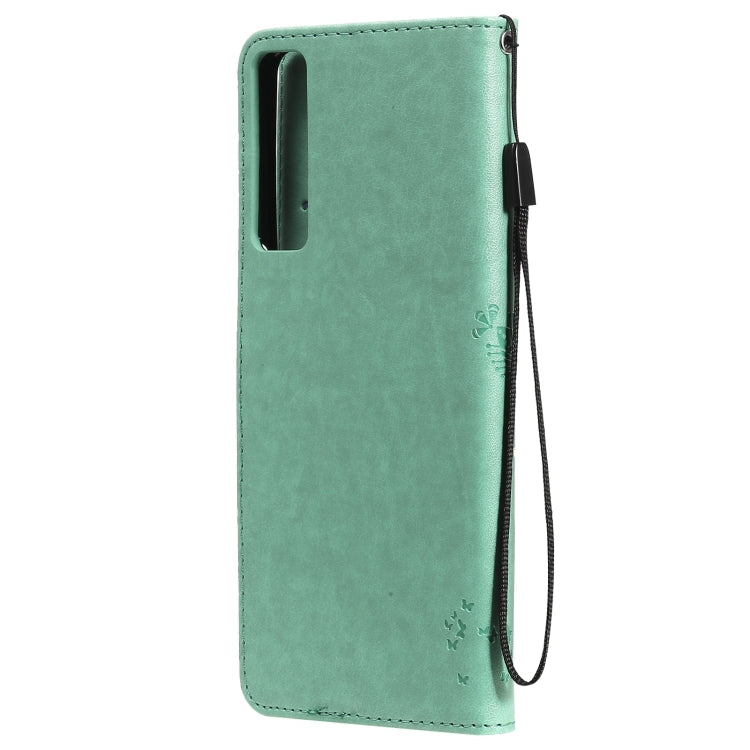 Tree & Cat Pattern Pressed Printing Horizontal Flip PU Leather Case with Holder & Card Slots & Wallet & Lanyard, For Samsung Galaxy A32 4G, For Samsung Galaxy S21 FE