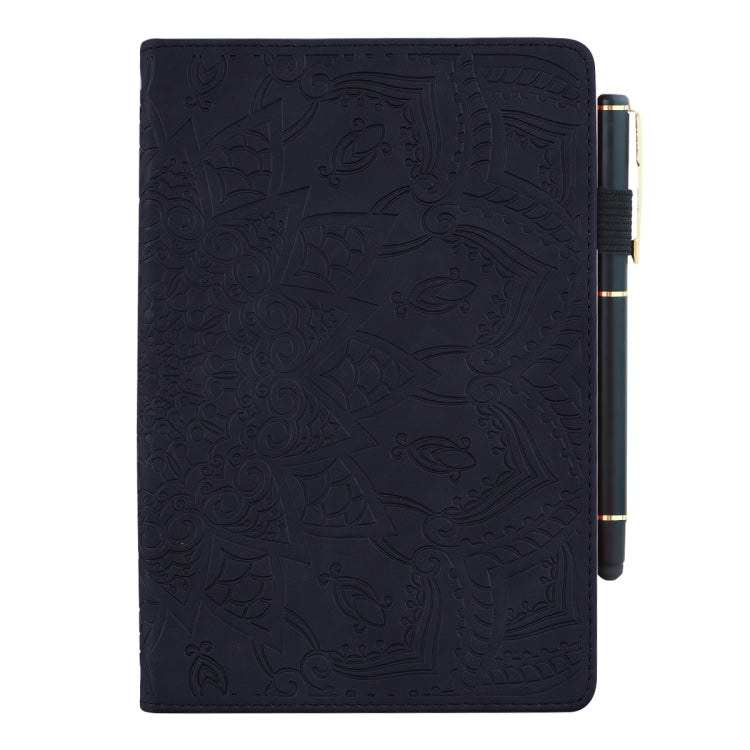 Calf Pattern Double Folding Design Embossed Leather Case with Holder & Card Slots & Pen Slot & Elastic Band, For iPad Pro 9.7 inch, For iPad 10.2 2021 / 2020 / 2019, For iPad 4 & 3 & 2, For Samsung Galaxy Tab A 10.5 T590 / T595