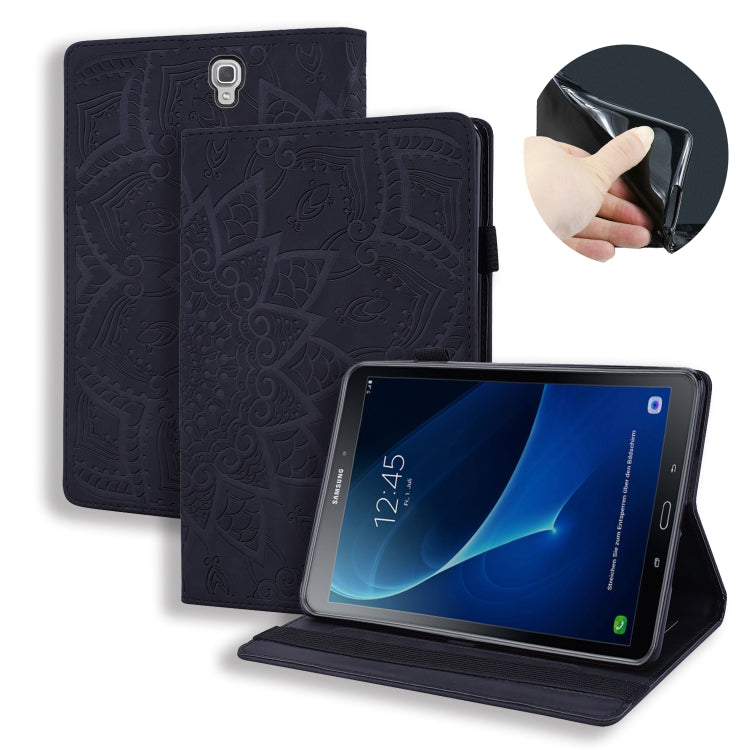 Calf Pattern Double Folding Design Embossed Leather Case with Holder & Card Slots & Pen Slot & Elastic Band, For iPad Pro 9.7 inch, For iPad 10.2 2021 / 2020 / 2019, For iPad 4 & 3 & 2, For Samsung Galaxy Tab A 10.5 T590 / T595