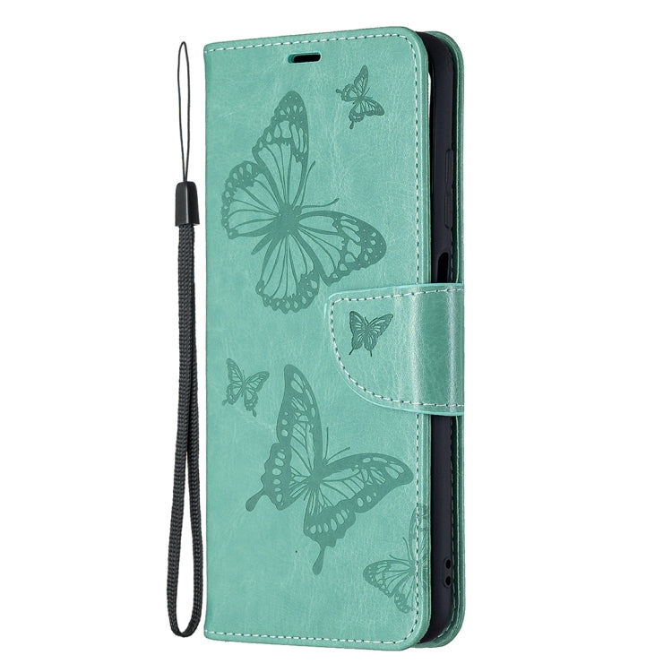 Embossing Two Butterflies Pattern Horizontal Flip PU Leather Case with Holder & Card Slot & Wallet & Lanyard, For Samsung Galaxy A03s 164mm, For Xiaomi Mi 11 Lite, For Xiaomi Poco M3 Pro / Redmi Note 10 5G