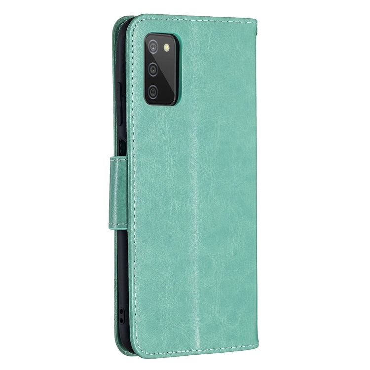 Embossing Two Butterflies Pattern Horizontal Flip PU Leather Case with Holder & Card Slot & Wallet & Lanyard, For Samsung Galaxy A03s 164mm, For Xiaomi Mi 11 Lite, For Xiaomi Poco M3 Pro / Redmi Note 10 5G