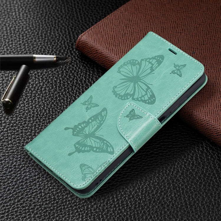 Embossing Two Butterflies Pattern Horizontal Flip PU Leather Case with Holder & Card Slot & Wallet & Lanyard, For Samsung Galaxy A03s 164mm, For Xiaomi Mi 11 Lite, For Xiaomi Poco M3 Pro / Redmi Note 10 5G
