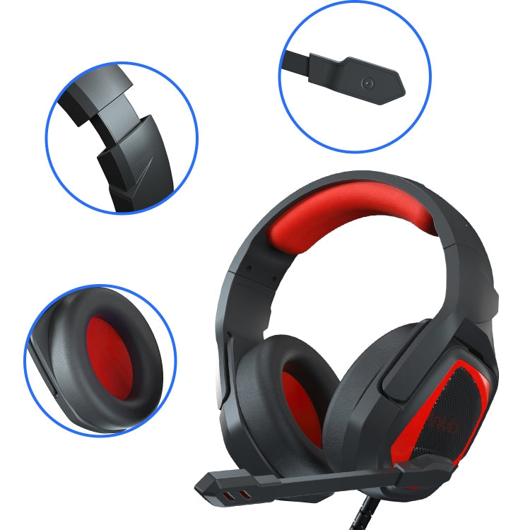 Anivia MH602 3.5mm Wired Gaming Headset with Microphone(Black Red)