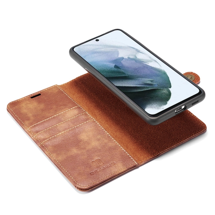 DG.MING Crazy Horse Texture Flip Detachable Magnetic Leather Case with Holder & Card Slots & Wallet, For Samsung Galaxy S21 FE